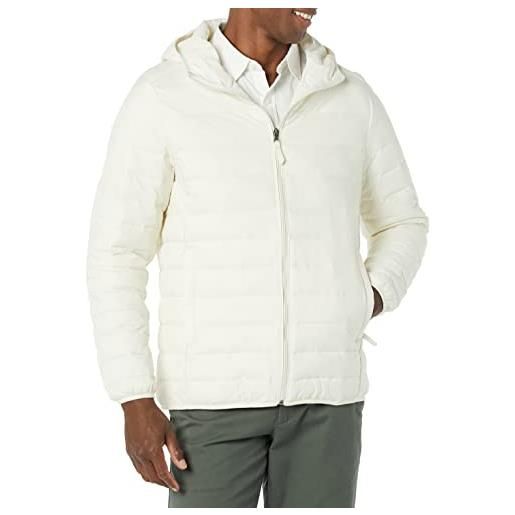 Amazon Essentials piumino leggero con cappuccio impermeabile e ripiegabile uomo, beige chiaro, xxl