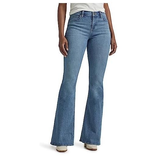 Lee women's legendary mid rise flare jean, elevated retro, 8 short