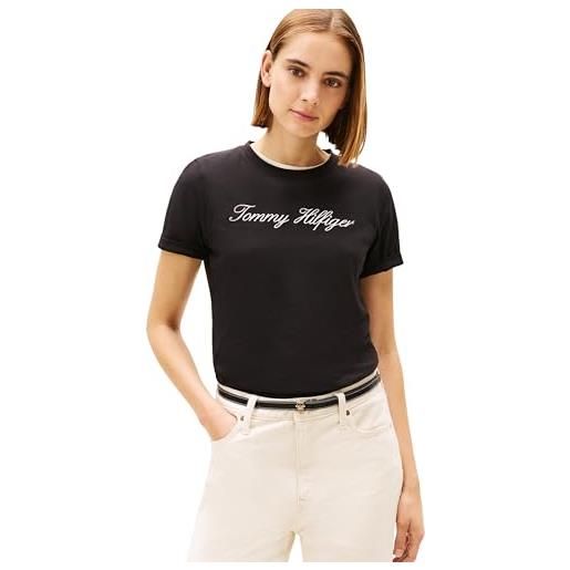 Tommy Hilfiger donna t-shirt maniche corte script regular scollo rotondo