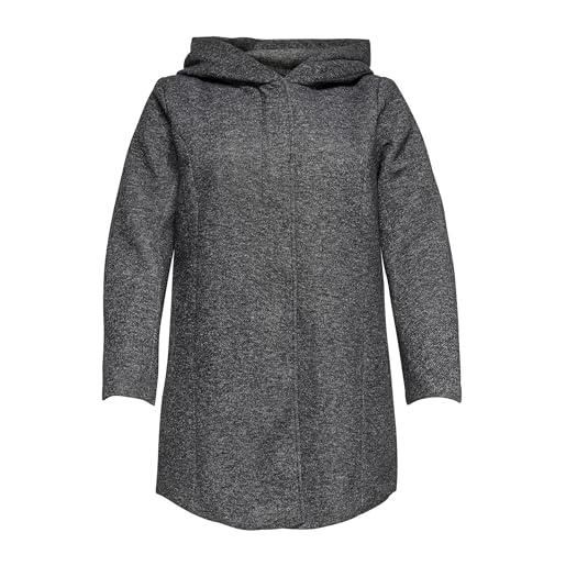 Only carmakoma donna carsedona light coat otw cappotti, dark grey melange, s-42/44