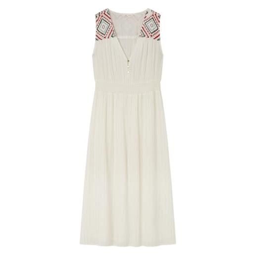 Springfield midi sleeveless dress with embroidery on the chest and lurex abito senza maniche donna