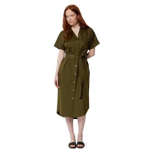 Amazon Essentials abito chemisier con bottoni e cintura, a maniche corte, vestibilità comoda donna