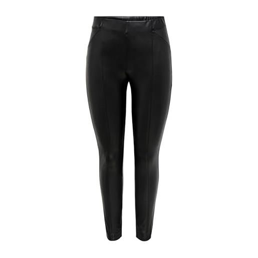 Only onljessie faux leather legging otw noos, leggings da donna, nero (black), xl