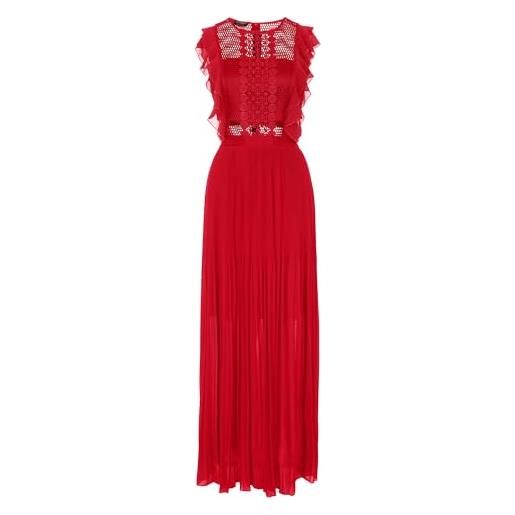 APART Fashion apart abendkleid kleid aus semitransparentem vestito da sera formale, colore: rosso, 46 donna