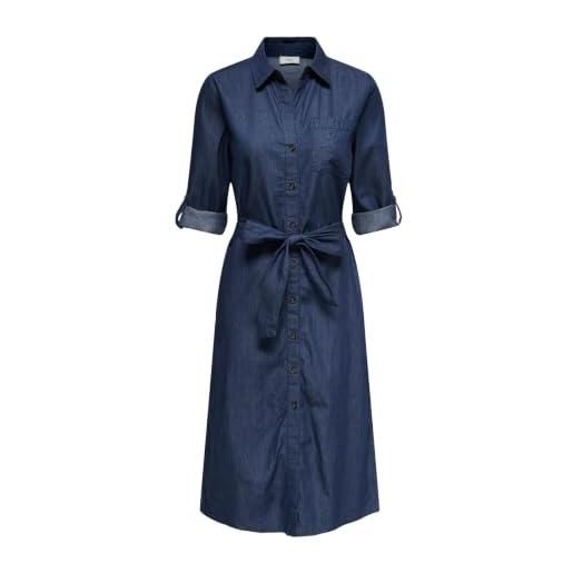 Jdy jdykai 3/4 midi shirt dress wvn dia kai maglietta, media blu denim, m donna