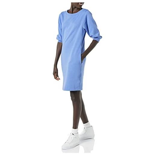 Amazon Essentials abito felpa in pile con scollo a barchetta e maniche a blouson (disponibile in taglie forti) donna, blu puntinato, s