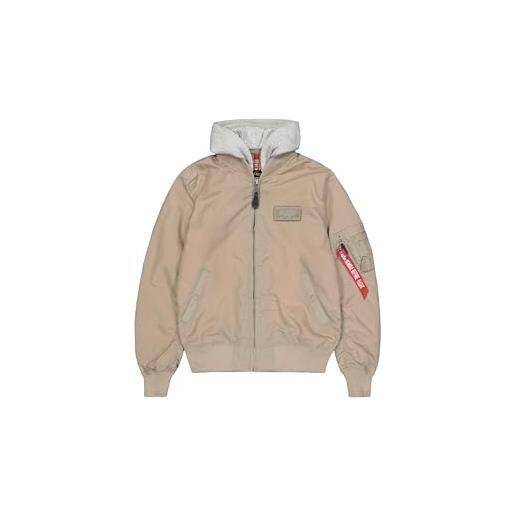 Alpha industries ma-1 tt giacca bomber con cappuccio da uomo vintage sand