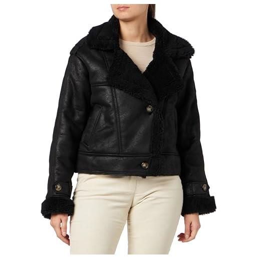 ONLY bestseller a/s ONLYlva - giacca da donna in finta pelle scamosciata bonded cc otw, colore nero, s, schwarz, s