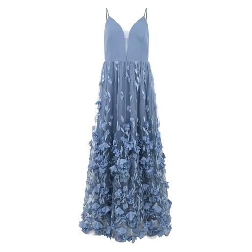 APART Fashion apart maxi abito con fiori 3d e gonna in tulle