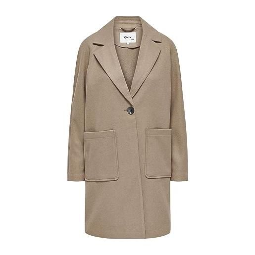 ONLY onlnewvictoria life coat cc otw, giubbotto da donna, simply taupe/detail: melange, s