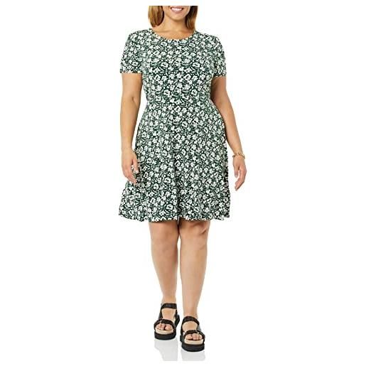 Amazon Essentials abito a trapezio a girocollo con maniche corte arricciate (disponibile in taglie forti) donna