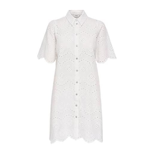 ONLY onlvalais s/s dress wvn noos donna miniabito nero 100% cotone