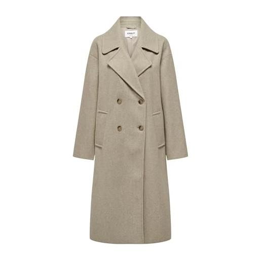 Only onlwembley l/s ovsize coat tlr noos giubbotto, donna, weathered teak, 40