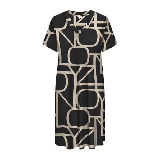 ONLY Carmakoma carfyrla life s/s v-nck blk aop dre noos da donna, nero-5. , xl