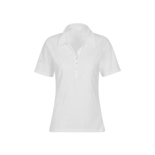 Trigema polo da donna in cotone con cristalli, bianco, xl