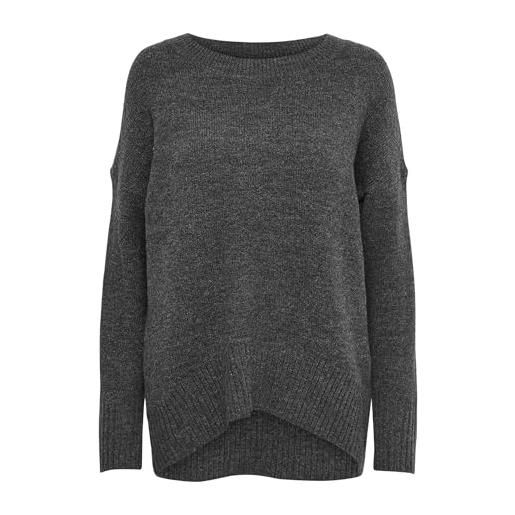 ONLY onlnanjing l/s pullover knt noos, maglione donna, dark grey melange, s