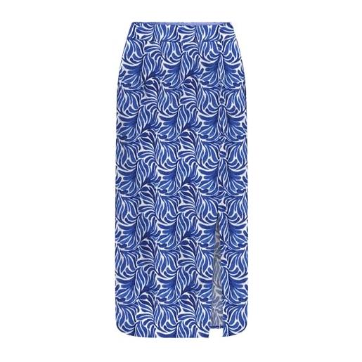 ONLY onlnova life vis lamar slit skirt aop, blu-palace blue, s donna