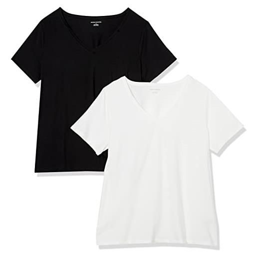 Amazon Essentials donna t-shirt a maniche corte con scollo a v, taglie forti