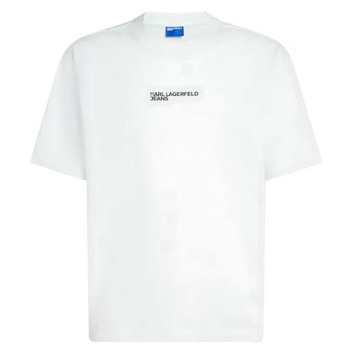 Karl lagerfeld jeans uomo regular back frame t-shirt white l