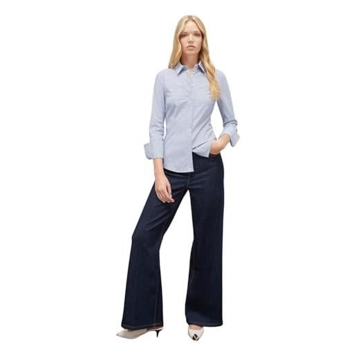 Motivi: camicia in popeline a righe blu. 38 stagione autunno inverno 2024