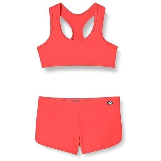 Haute pression ensemble deux pièces fille uni bikini, corallo fluo, 14 anni bambine e ragazze
