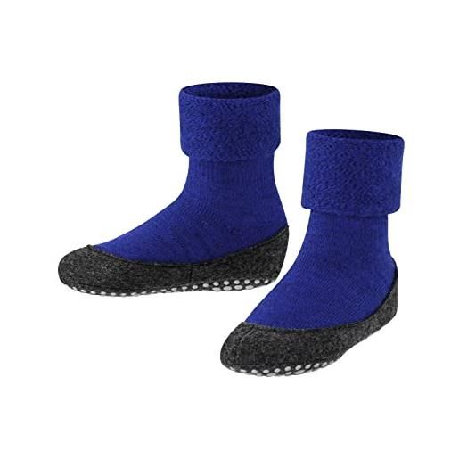 FALKE cosyshoe teens k hp lana con suola in gomma 1 paio, calze da casa unisex bambini, blu cobalt blue 6054, 33-34
