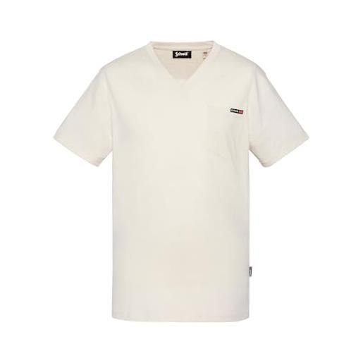 Schott NYC tshirt scollo a v con tasca schott, tskea2, bianco grezzo, l