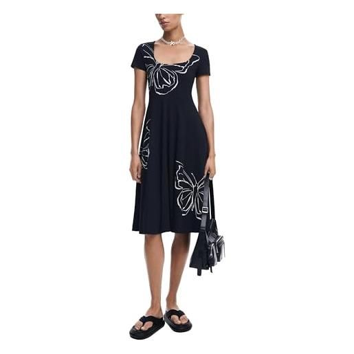 Desigual abito da donna a maniche corte, nero, s