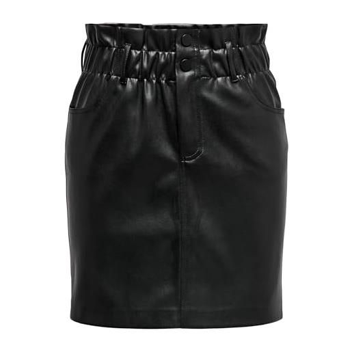 Only gonna femminile effetto pelle onlmaiya-miri gonna effetto pelle, nero, m