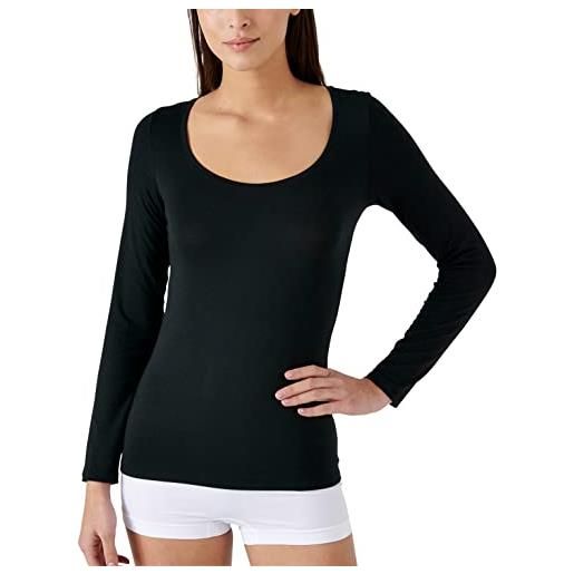 Damart t-shirt a maniche lunghe in thermolactyl invisibile nero m