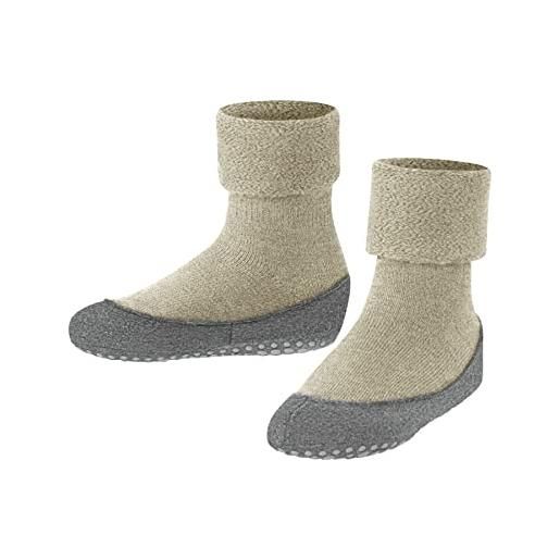FALKE cosyshoe teens k hp lana con suola in gomma 1 paio, calze da casa unisex bambini, beige sand melange 4651, 29-30
