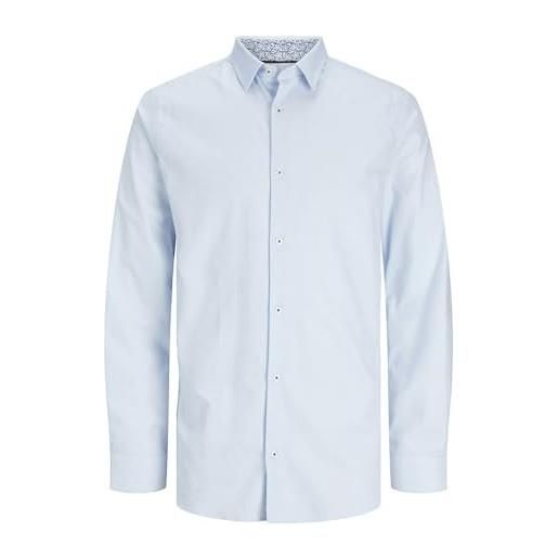 Jack & jones t-shirt dettaglio jprblanordic l/s camicia a maniche lunghe, blu cashmere, vestibilità comoda, m uomo