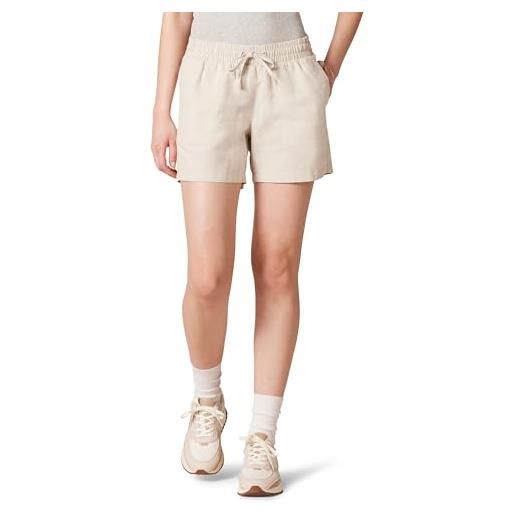 Amazon Essentials pantaloncini da donna in misto lino con coulisse, cavallo 12,7 cm (disponibile in taglie forti), ecru, s