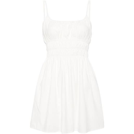 Reformation abito corto kathleen con spalline sottili - bianco