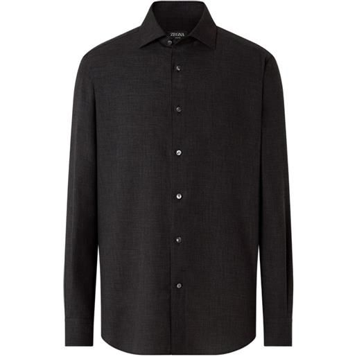 Zegna camicia nera cashco - nero