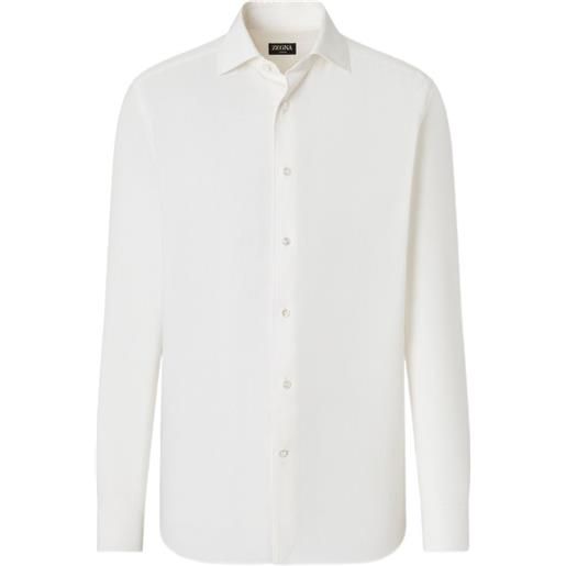 Zegna camicia bianco in cashco