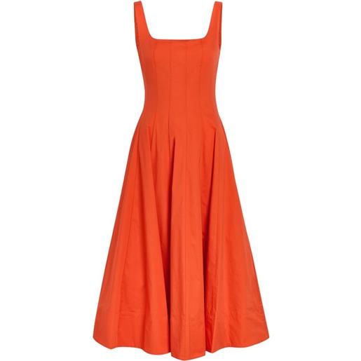 STAUD wells flared midi dress - arancione
