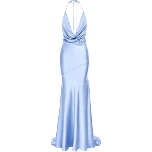 ROSERRY cowl-neck halterneck dress - blu
