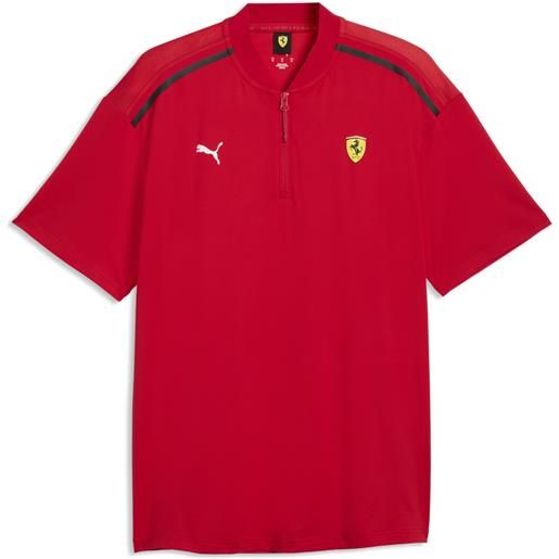 PUMA polo dal taglio morbido scuderia ferrari premium cloudspun da uomo, accessori, rosso, s