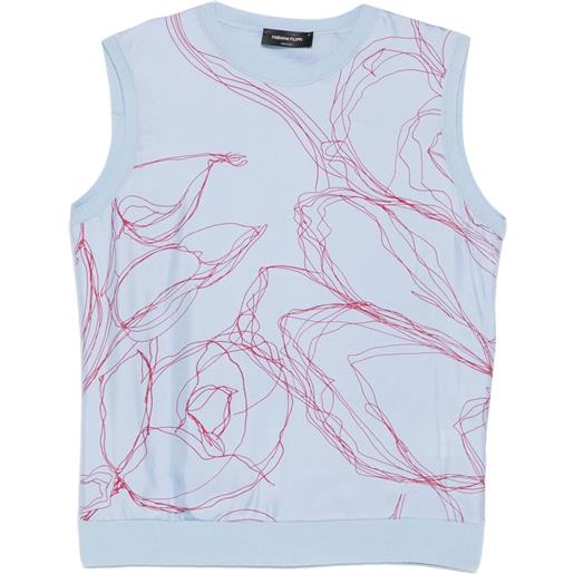 Fabiana Filippi graphic-print sleeveless top - blu