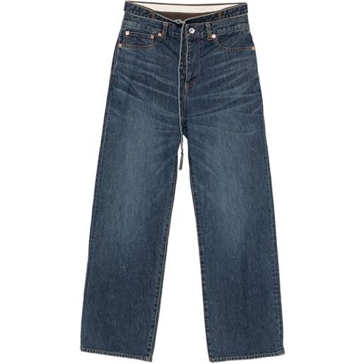 sacai jeans con cintura - blu