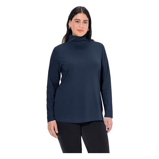 Ulla Popken polo da donna basic t, blu e nero, 36-38