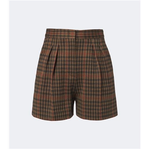 Max Mara shorts in lana e cotone a quadri