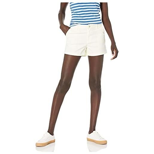 Amazon Essentials pantaloncini chino slim fit a vita media, interno gamba 8,9 cm donna, crema, 50