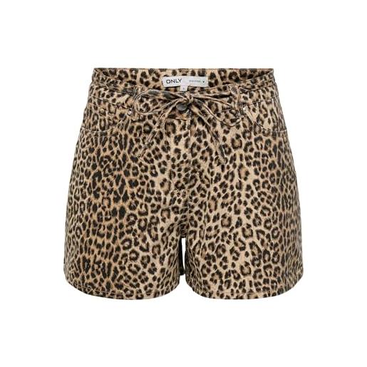 ONLY string aop shorts otw onlnaomi-pantaloncini con perizoma, cocco tostato, s donna