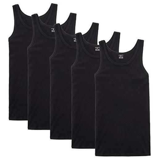 NUOZA canottiera uomo pacco da 5 100% cotone canottiera-nero, s