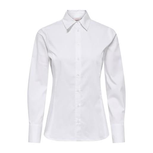 ONLY onlbersa ls - camicia aderente da donna, wvn cc, bianco brillante, s, bianco brillante, s