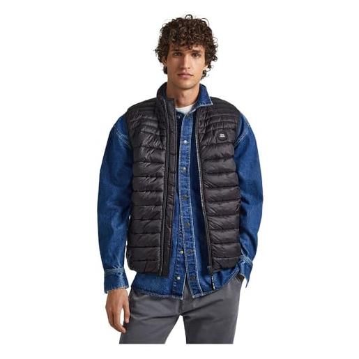 Pepe Jeans balle gillet, gilet puffer uomo, nero (black), s