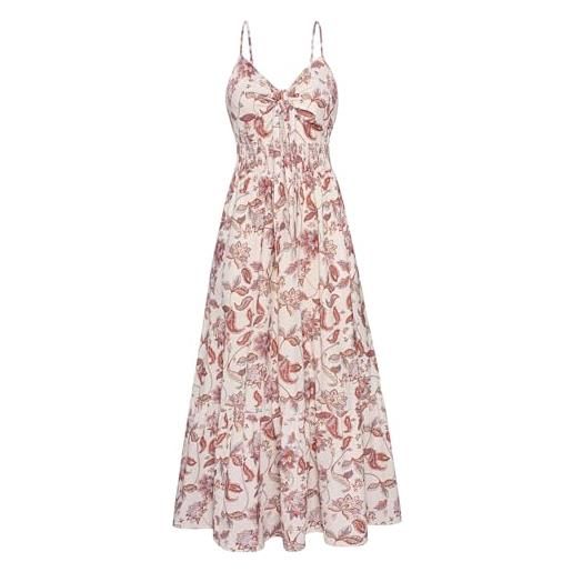 GRACE KARIN abiti da donna estivi floreali lunghi in stile boho con maxi vestito da spiaggia per le vacanze, abiti casual con tasche, l