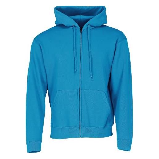 Fruit of the Loom - zip, felpa con cappuccio, uomo, blu (blue), small